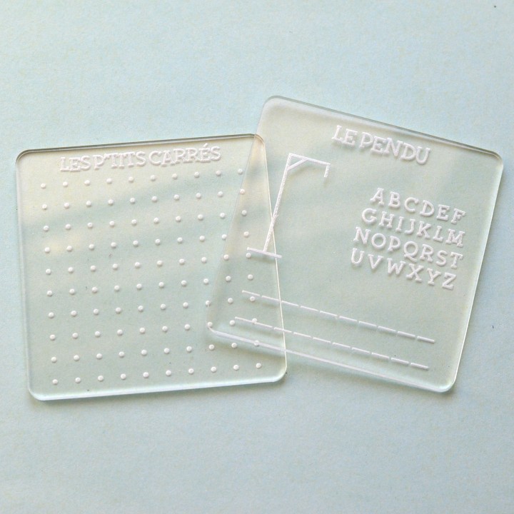 Lots de 2 Jeux effaçables Pendu et Petits Carrés (Pipopipette)