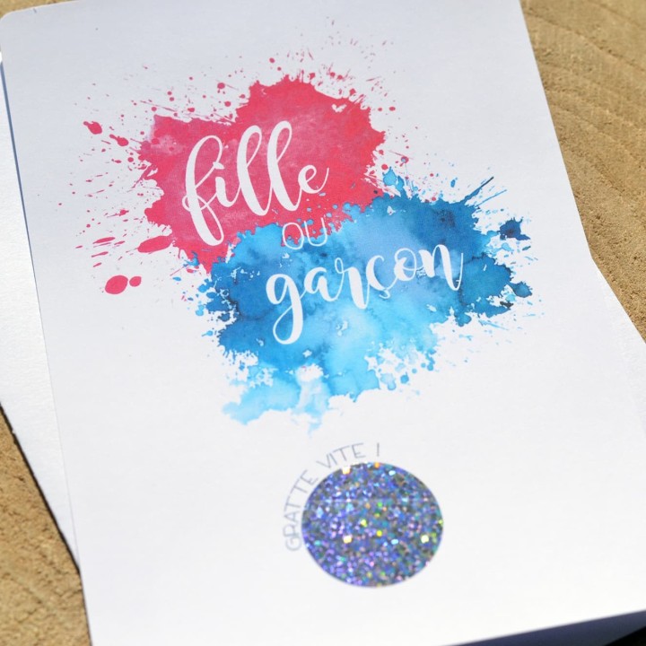 Carte à gratter annonce grossesse - Fille ou garçon
