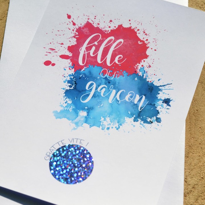 Carte à gratter annonce grossesse - Fille ou garçon