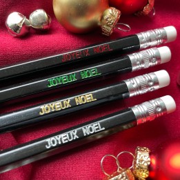 Crayon à papier Message Joyeux Noël. Crayon Joyeux Noël