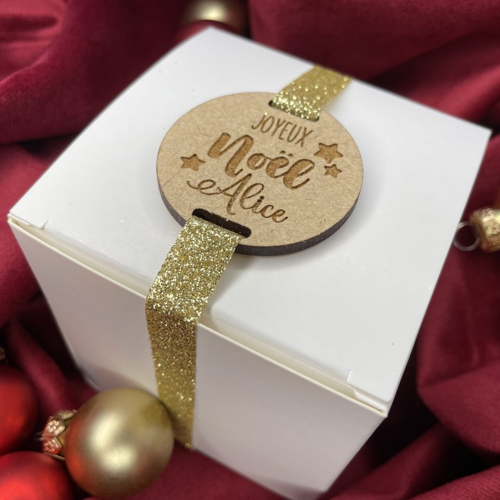 Boule de Noël personnalisée Coeur - Déco de Noël prénom