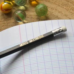Crayon à papier avec message Merci Maitresse. Crayon cadeau Maitresse