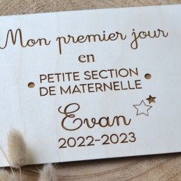 Pancarte Premier jour d'école personnalisée en bois