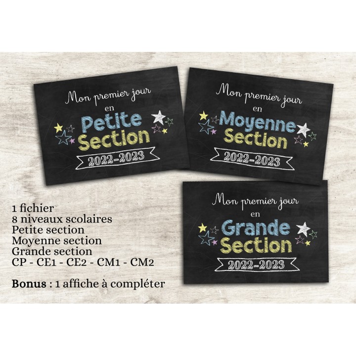 Kit Affiches Premier jour d'école à télécharger