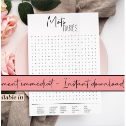 Mots mêlés Mariage à télécharger