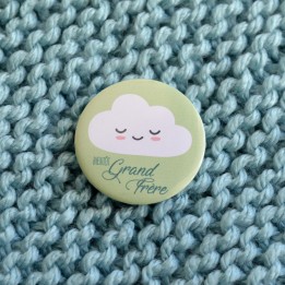Badge Nuage Bientôt Grand Frère - Vert