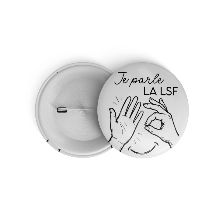 Badge Langue des Signes Française. Badge LSF