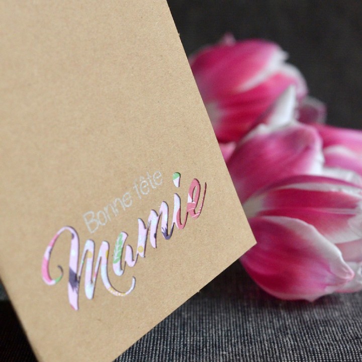 Carte Bonne fête Mamie - Carte Kraft