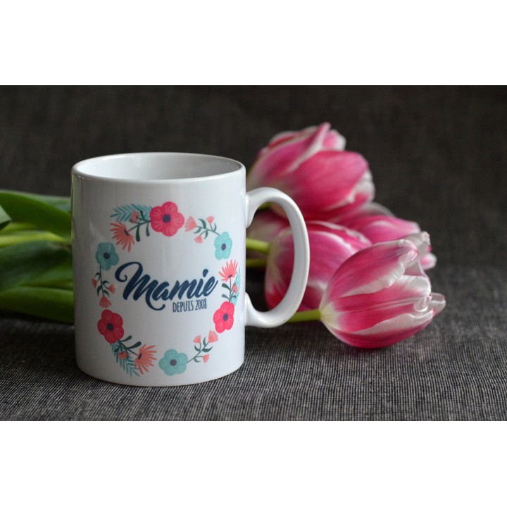 Mug blanc Mamie depuis... Tasse Personnalisable - Fête des Mères, Fête des Grand-mères