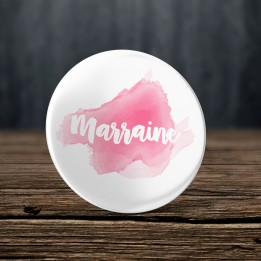 Badge pour Marraine - Aquarelle