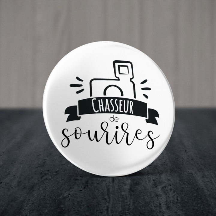 Badge Photographe - Chasseur de sourires