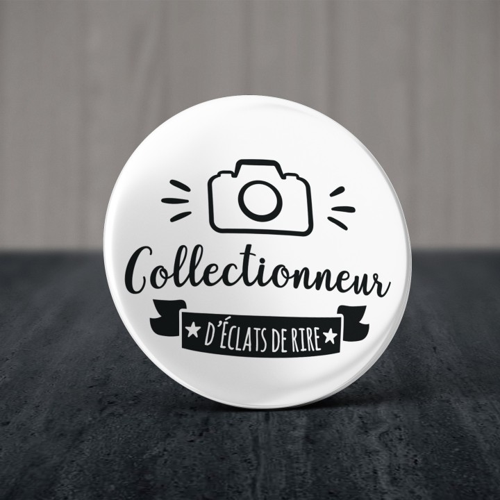 Badge Photographe - Collectionneur d'éclats de rire