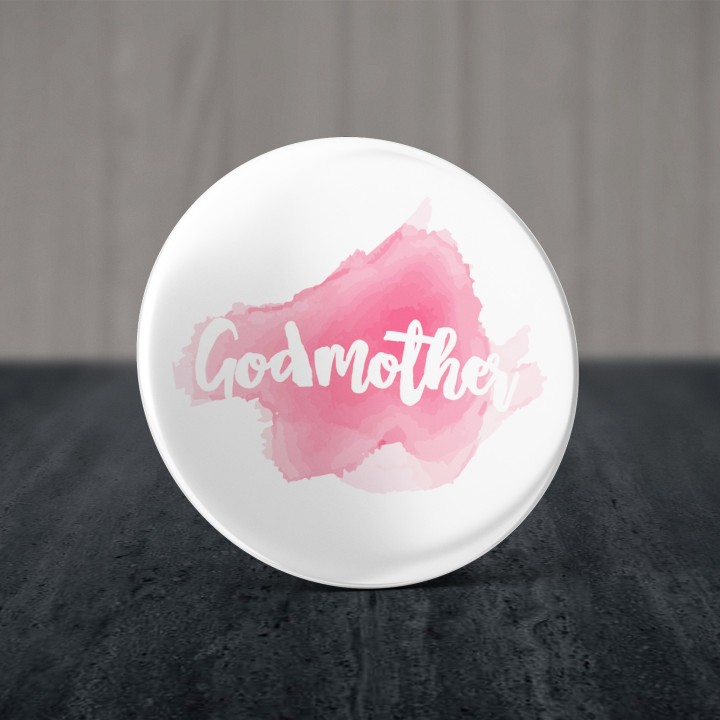 Badge pour Marraine - Aquarelle