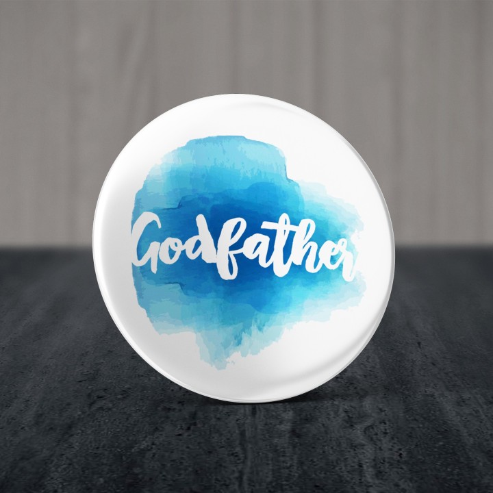 Badge pour Parrain - Aquarelle