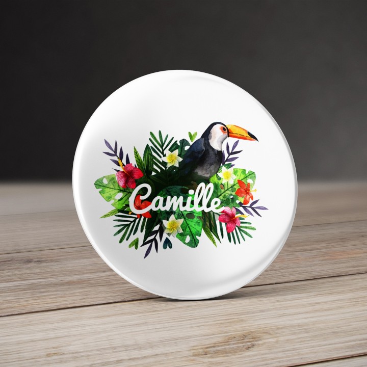 Badge Tropical avec prénom
