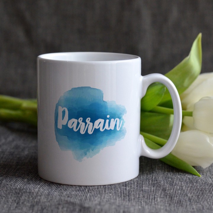 Mug Parrain - Modèle Aquarelle