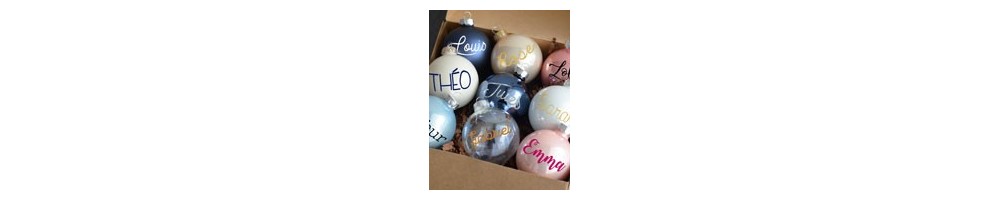 Décoration de Noël personnalisée - Boule de Noël avec prénom